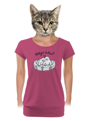 Miluju tulení dámské tričko s lemem Magenta