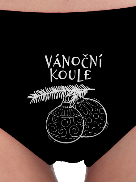 Vánoční koule dámské kalhotky Black