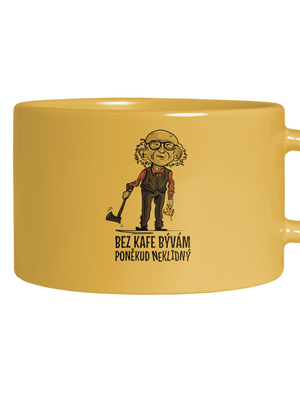 Neklidný bez kafe hrnek makronka Yellow Macaron