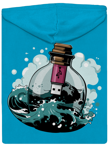 USB vzkaz v láhvi dámská mikina na zip Blue Atol