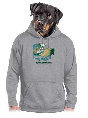 Korunavirus v posteli pánská mikina klokanka Light Melange