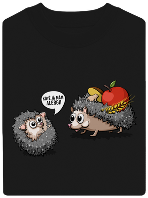 Alergický ježek unisex mikina bez kapuce Black