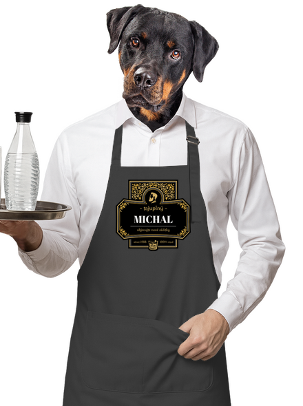 Alkoholová etiketa zástěra Dark Grey