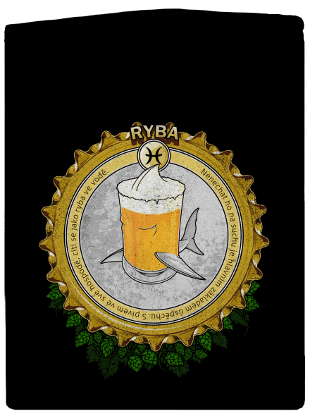 Pivní horoskop: Ryba dámská mikina na zip Black