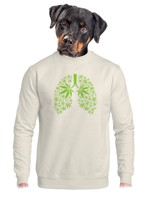 Ganja plíce unisex mikina bez kapuce Off White