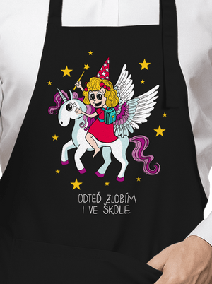 Holka ve škole zástěra Black