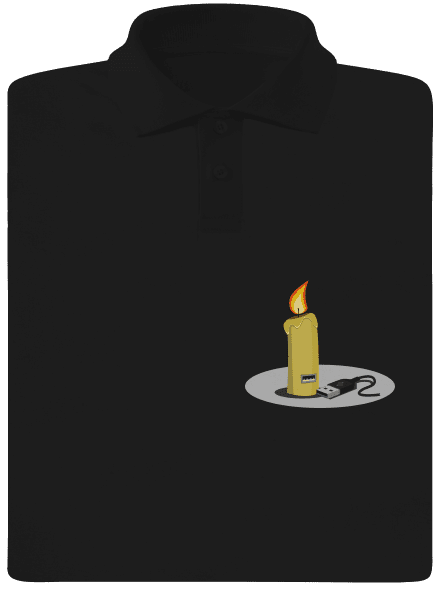 USB svíčka pánská polokošile Black