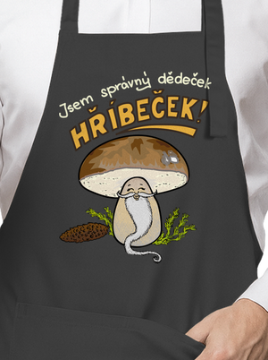 Babka a hříbeček zástěra Dark Grey