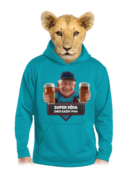 Super děda dětská mikina klokanka Hawaiian Blue