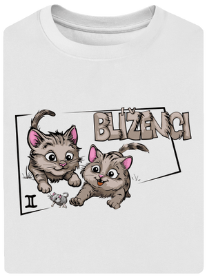 Kočičí horoskop: Blíženci unisex tričko oversized White