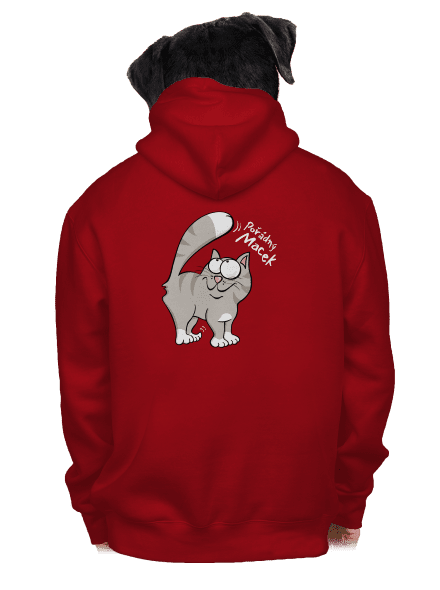 Macek a Micina pánská mikina na zip Red