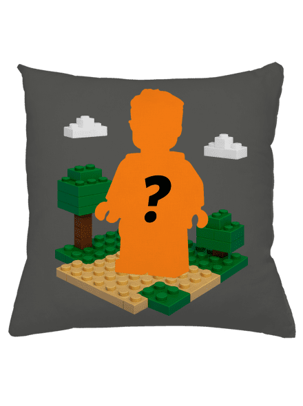 Lego postava z vlastní fotky polštář Gray Pol