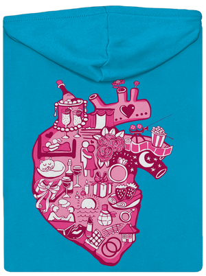 Srdce bije pro  dámská mikina na zip Blue Atol