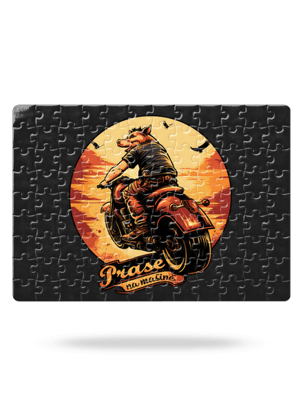 Prase na mašině puzzle White