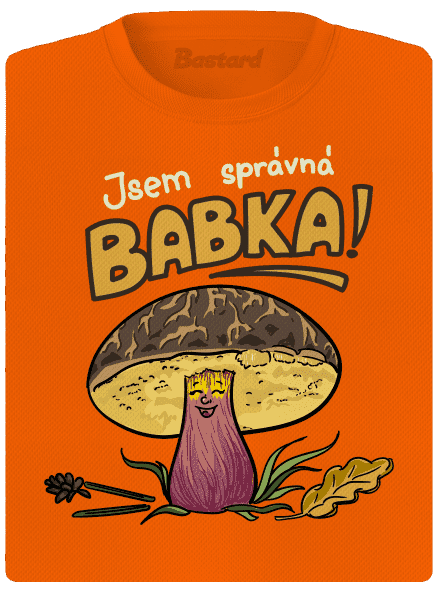 Babka a hříbeček dámské sportovní tričko Neon Orange