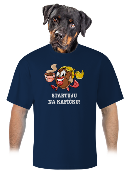Startuju na kafíčku unisex tričko oversized Midnight Blue
