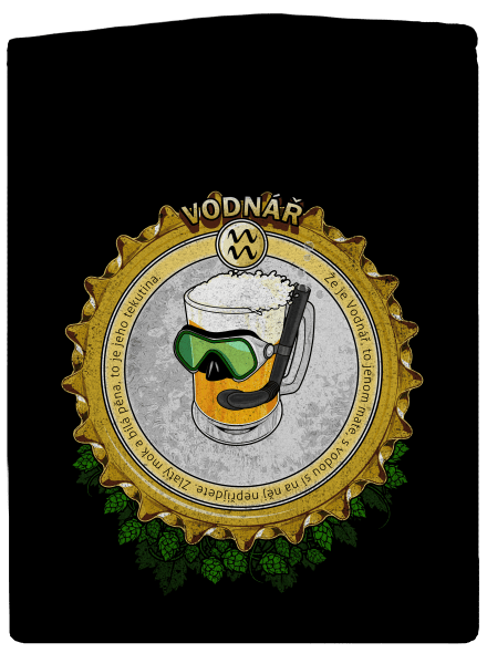 Pivní horoskop: Vodnář dámská mikina na zip Black