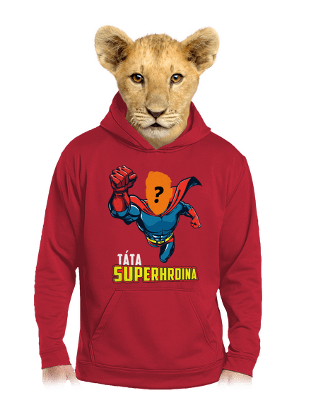 Táta superhrdina dětská mikina klokanka Fire Red