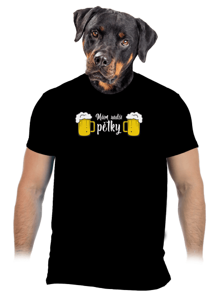 Mám raději pětky pánské tričko Black