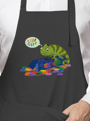 Zmatený chameleon zástěra Dark Grey