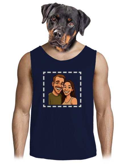 Karikatura z vlastní fotky pánské tílko French Navy