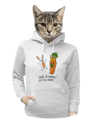 Král je mrkev, ať žije král dámská mikina klokanka White