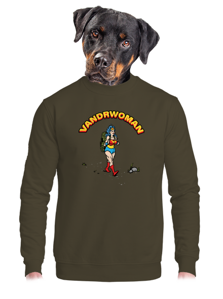 Vandrwoman unisex mikina bez kapuce Urban Khaki
