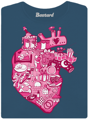 Srdce bije pro  dámské tričko premium Petrol Blue