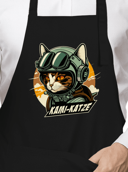 Kami-Katze zástěra Black