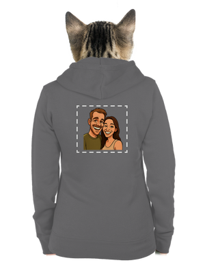 Karikatura z vlastní fotky dámská mikina na zip Steel Gray