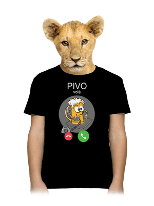 Pivo volá dětské tričko Black