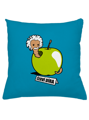 Červí díra polštář Blue Turquoise