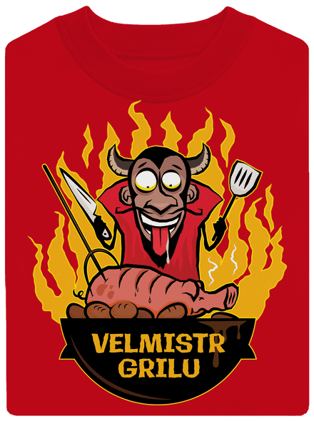 Velmistr grilu unisex mikina bez kapuce Red