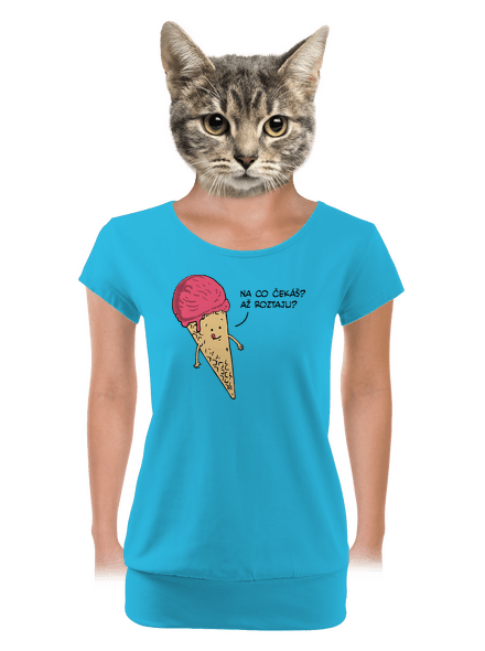 Zmrzlina dámské tričko s lemem Blue Atol