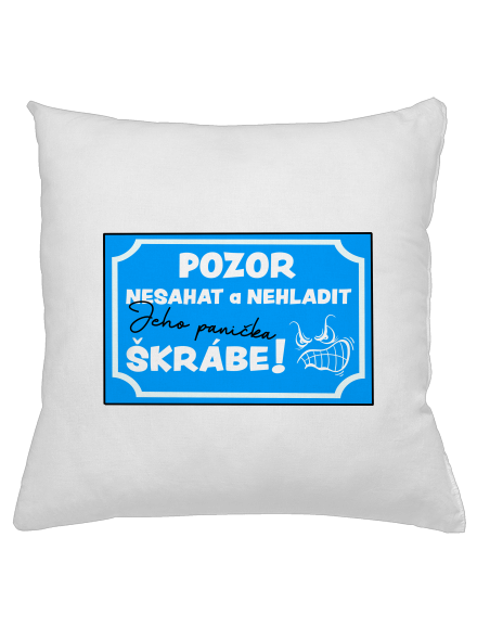 Pozor, nesahat polštář White