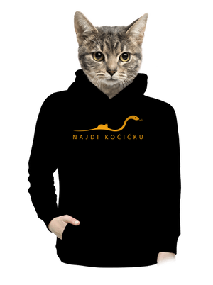 Najdi kočičku dámská mikina klokanka Black