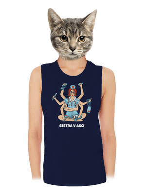 Sestra v akci dámské tílko volné Navy