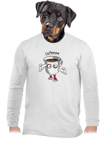 Zombie kafe pánské dlouhý rukáv White
