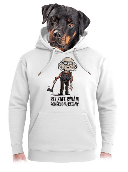 Neklidný bez kafe unisex mikina premium Snowwhite