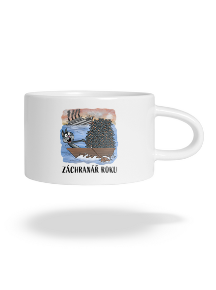 Záchranář roku hrnek makronka White