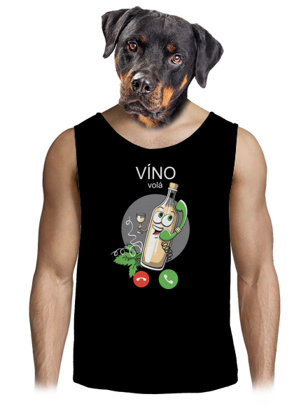Bílé víno volá pánské tílko Black