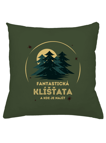 Fantastická klíšťata polštář Olive Green