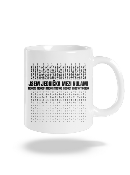 Jednička mezi nulami klasický hrnek White