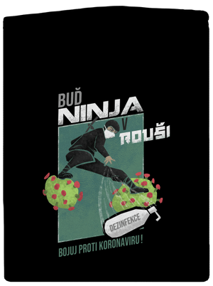 Ninja v rouši dámská mikina na zip Black
