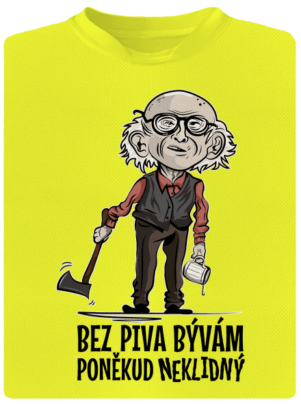 Neklidný bez piva pánské sportovní tričko Neon Yellow