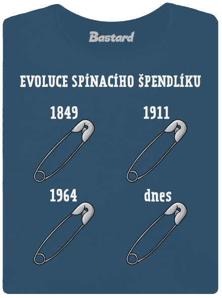 Evoluce spínacího špendlíku dámské tričko premium Petrol Blue