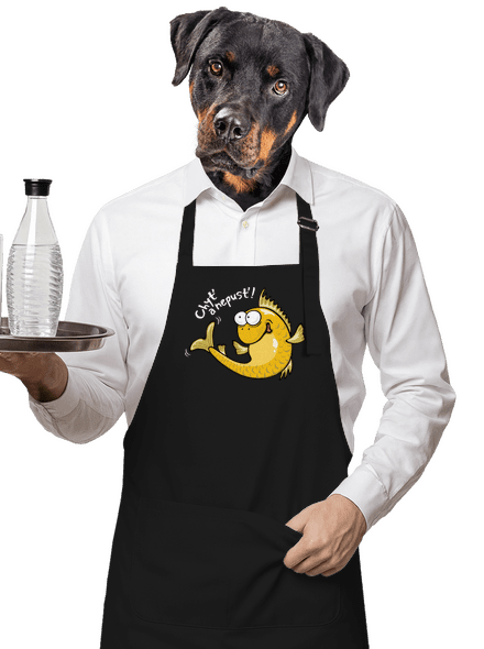Zlaté rybky zástěra Black