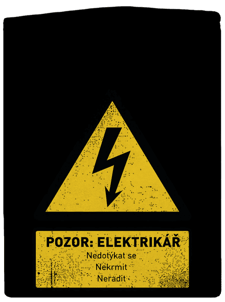 Pozor elektrikář pánská mikina na zip Black
