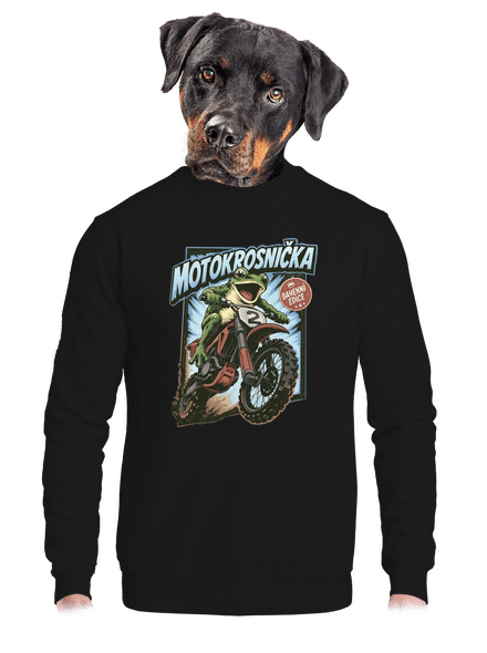 Motokrosnička unisex mikina bez kapuce Black