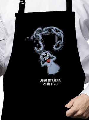 Utržený ze řetězu zástěra Black